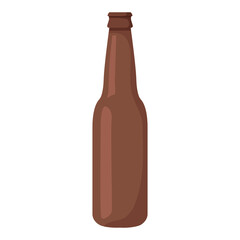 glass brown beer bottle Cartoon vector illustration isolated object