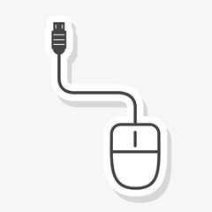 Computer mouse icon sticker isolated on white background