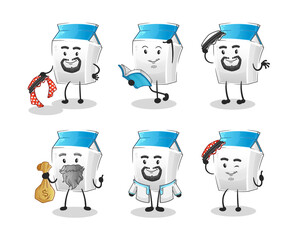 milk arab character. cartoon mascot vector