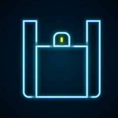 Glowing neon line Online ordering and fast food delivery icon isolated on black background. Colorful outline concept. Vector