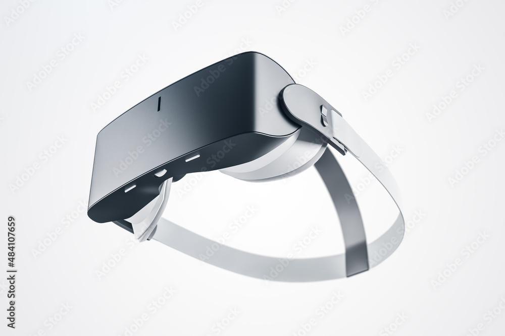 Aufkleber close up of vr glasses on white background. virtual reality and digital entertainment concept. 3d re