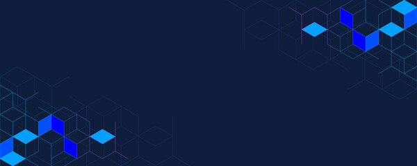 Fototapeta premium Abstract geometric background with isometric digital blocks