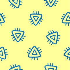 Seamless abstract black pattern on yellow background. Vector doodle image. Graphic triangles  ornament.