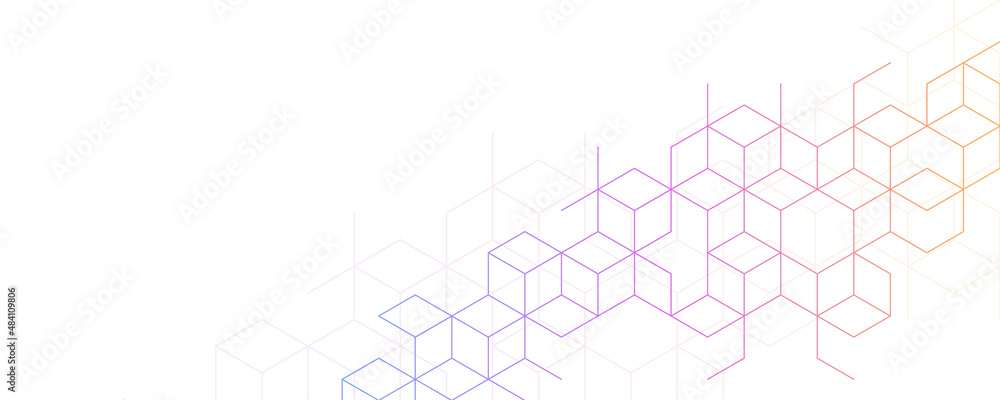 Poster Abstract geometric background with isometric vector blocks