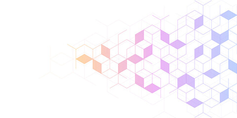 Abstract geometric background with isometric vector blocks