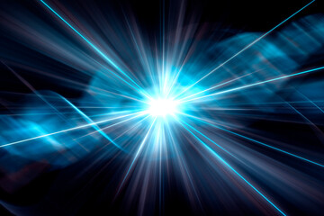 輝く放射光と放射線のアブストラクトのグラフィックス