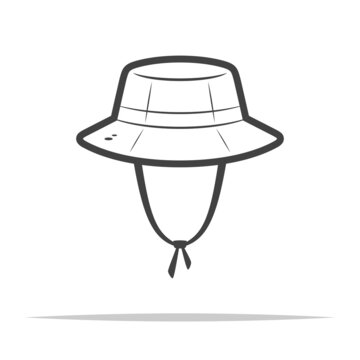 Bucket hat outline icon transparent vector isolated