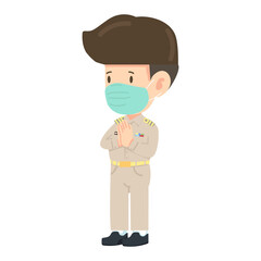 Thai teacher man government uniform character