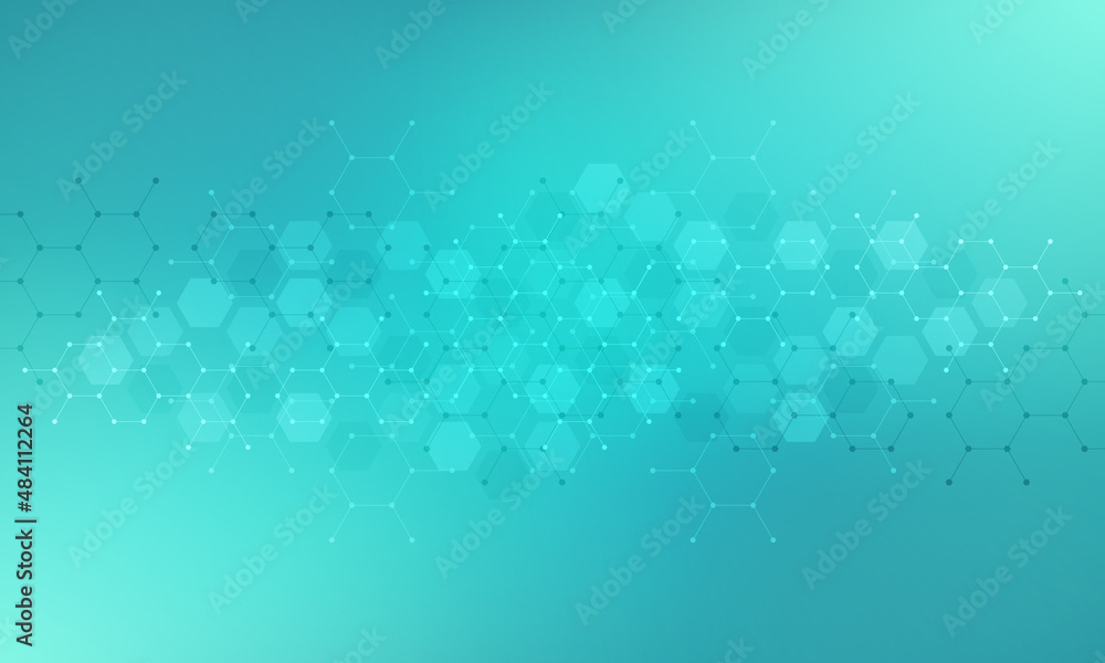 Poster Abstract design element with geometric background and hexagons shape
