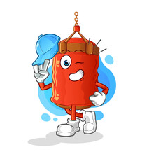 punching bag young boy character cartoon