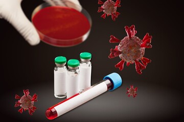 Coronavirus variant Blood Sample. New Epidemic Corona Virus.