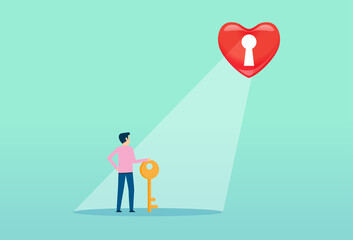 Valentine's day, the key to love problems, wedding couple, teenage love, hearts sign, keyhole light