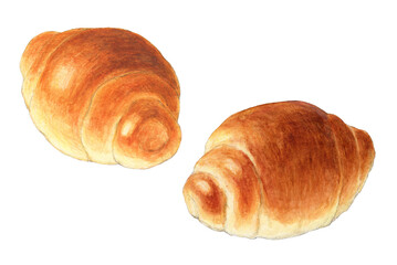 バターロール　パンイラスト　手描き