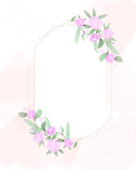 beautiful delicate frame with watercolor flowers and leaves for cards, wedding invitations, holidays.