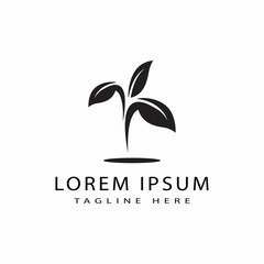 Oriental Bonsai Art, Japanese Mini Small Plant Tree on Pot Silhouette logo design vector