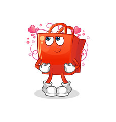 Obraz premium shopping bag shy vector. cartoon character