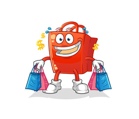 shopping bag shoping mascot. cartoon vector