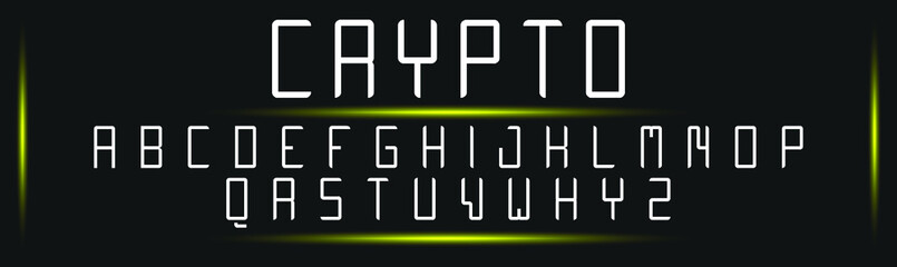 CRYPTO minimal creative Tech Letter Concept and Luxury vector typeface Logo Design.	