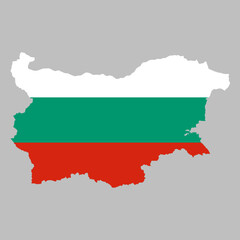 Bulgaria flag inside the Bulgarian map borders vector illustration 
