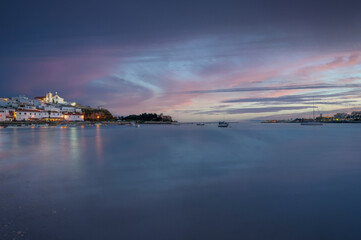 Townscape of Ferragudo in the Algarve in Portugal