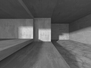 Abstract architecture background. Empty rough concrete interior