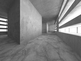 Abstract architecture background. Empty rough concrete interior