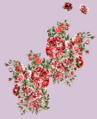 flowers botanical design textile print