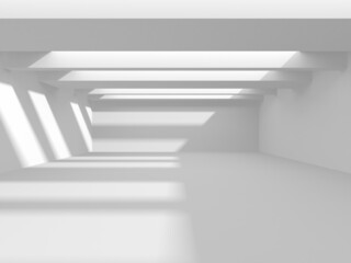 Obraz premium Illuminated corridor interior design. Empty Room Interior Background