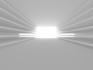 Obraz premium Illuminated corridor interior design. Empty Room Interior Background