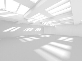 Illuminated corridor interior design. Empty Room Interior Background