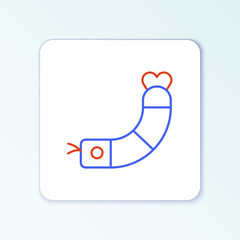 Line Shrimp icon isolated on white background. Colorful outline concept. Vector