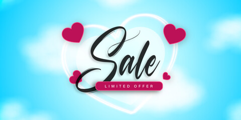 Beautiful Love Valentines Day Banner Background Multipurpose 3D Heart Effect