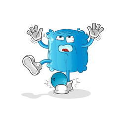 pillow hiten by bowling cartoon. cartoon mascot vector