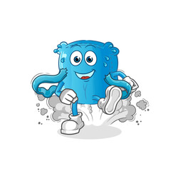 pillow runner character. cartoon mascot vector