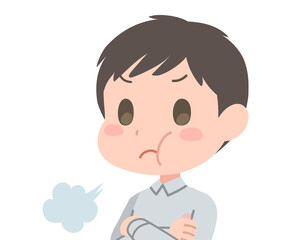 ふくれっつらの男性