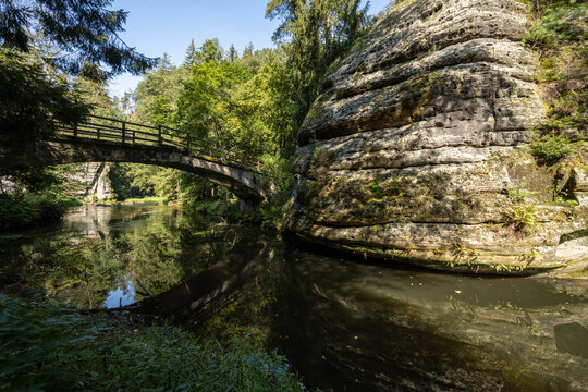 Br&uuml;cke &uuml;ber die Kamnitz - Ausflugsziel nahe der Klamm