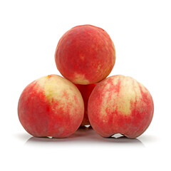 ripe peach on white background