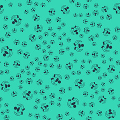 Black Life insurance icon isolated seamless pattern on green background. Security, safety, protection, protect concept. Vector