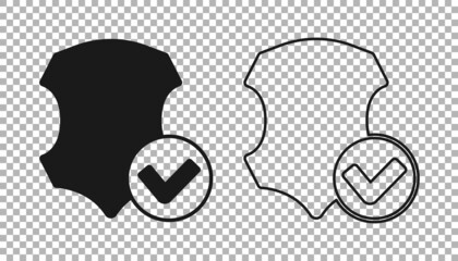 Black Leather icon isolated on transparent background. Vector