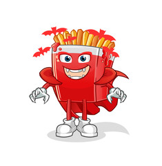 French fries Dracula illustration. character vector
