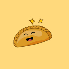 Vector illustration Curry puff or 'Kuih Karipap'. Popular Snack or cuisine breakfast at Malaysia