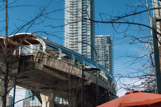 Sunny Brentwood Skytrain Station Morning