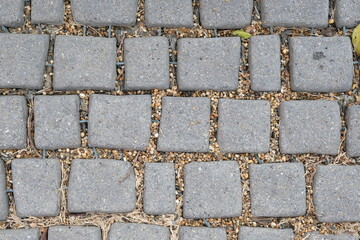 Stone walkway floor pathway top view.