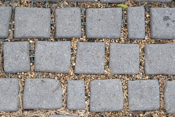 Stone walkway floor pathway top view.