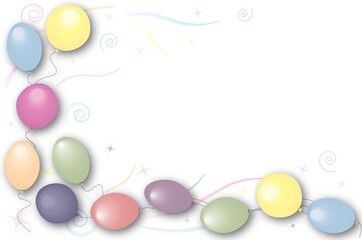 Beautiful background with colorful balloons on a light background