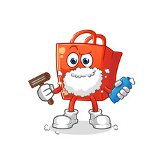 shopping bag shave facial hair vector. cartoon character