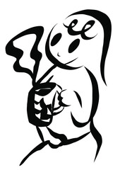 コーヒーを飲む女の人