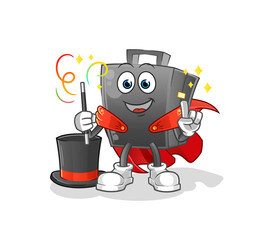 Fototapeta premium briefcase magician illustration. character vector