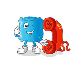 pillow call mascot. cartoon vector