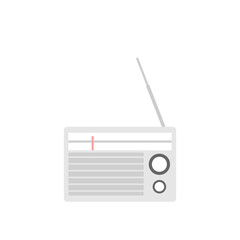 illustration of a portable radio. media for listening to music, sound, messages, and information. technology used to transmit signals by means of modulation and electromagnetic radiation. flat cartoon
